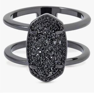 Kendra Scott Elyse Drusy Black Ring 7